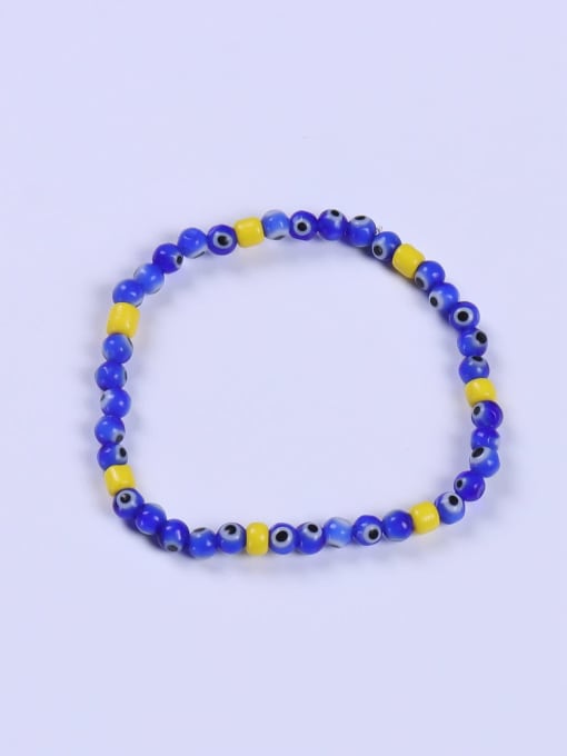 BYG Beads Millefiori Glass Multi Color Minimalist Handmade Beaded Bracelet 0