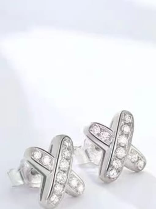 YUEFAN 925 Sterling Silver Cubic Zirconia White Minimalist Stud Earring 1