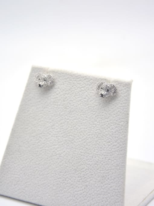 YUEFAN 925 Sterling Silver Cubic Zirconia White Minimalist Stud Earring 2