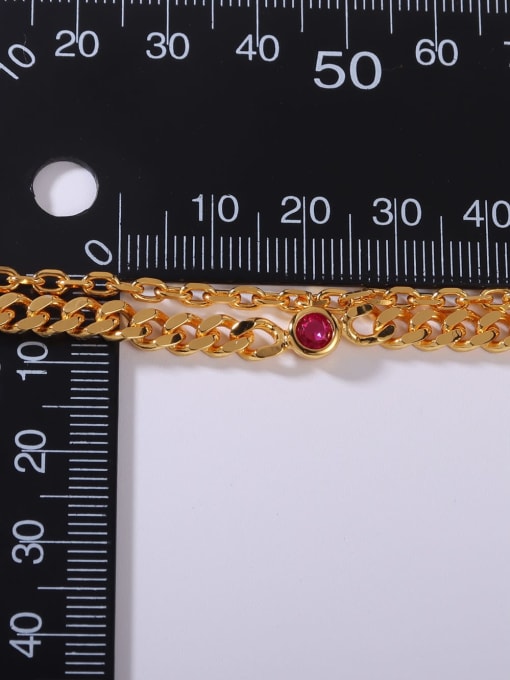 JJ 925 Sterling Silver Cubic Zirconia Red Minimalist Adjustable Bracelet 3