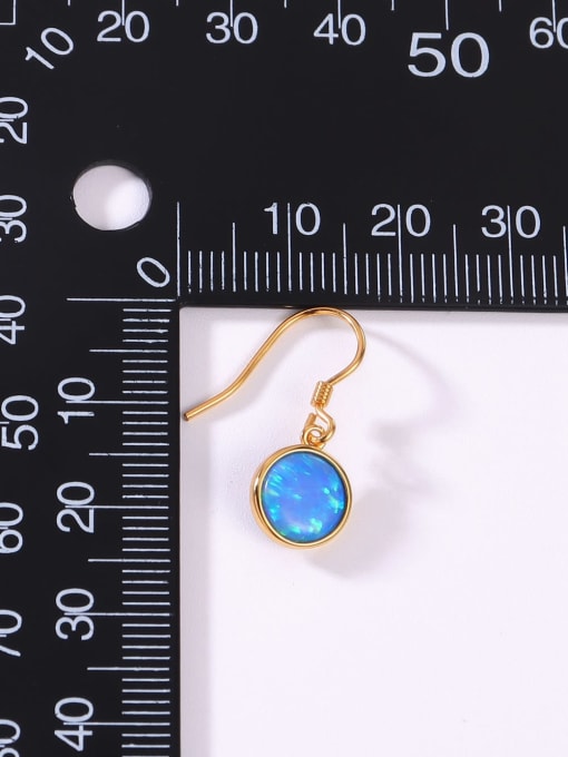 OPAL 925 Sterling Silver Synthetic Opal Multi Color Minimalist Hook Earring 4