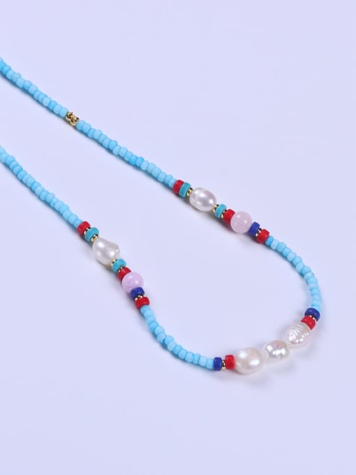 BYG Beads Stainless steel Bead Multi Color Minimalist Beaded Necklace 1