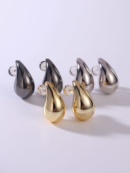 YUEFAN Brass Water Drop Minimalist Stud Earring 0