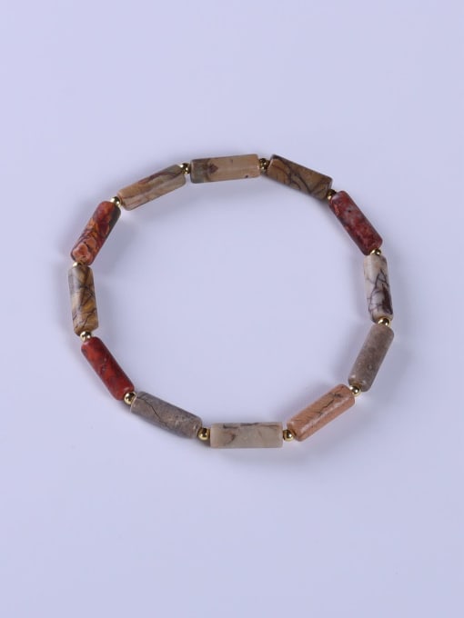 BYG Beads Stainless steel Agate Multi Color Minimalist Handmade Beaded Bracelet 0