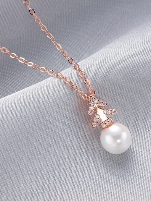 YUEFAN 925 Sterling Silver Freshwater Pearl White Minimalist Lariat Necklace 1