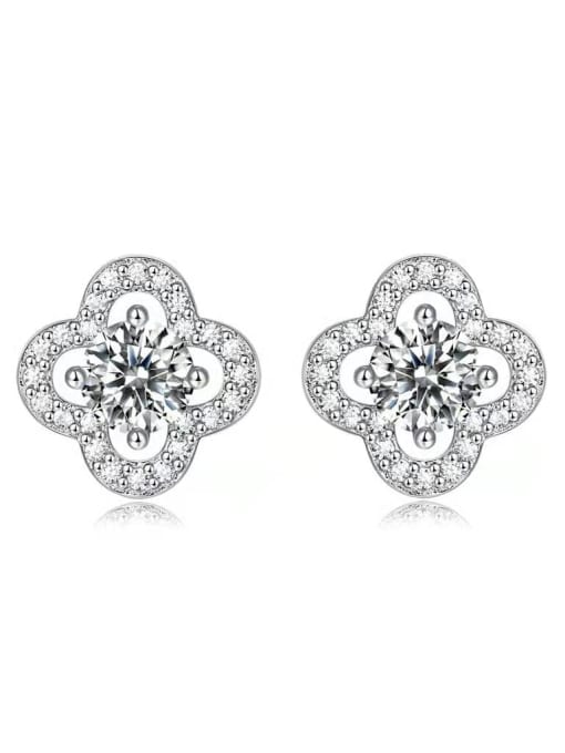 White 0.5ct+ 0.5ct 925 Sterling Silver Moissanite White Dainty Stud Earring