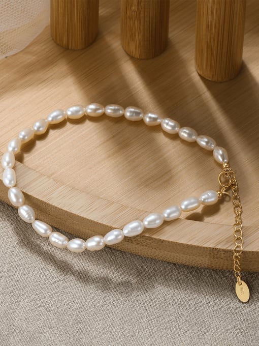 BYG Beads 925 Sterling Silver Freshwater Pearl White Tila Bead Oval Minimalist Handmade Beaded Bracelet 1