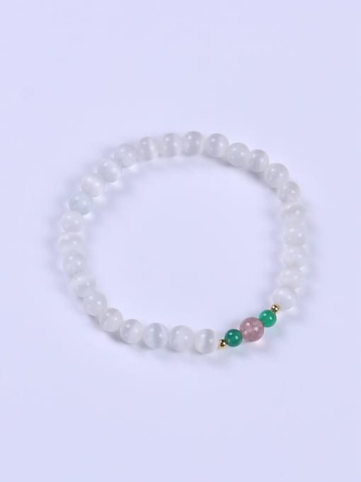BYG Beads Cats Eye Multi Color Minimalist Handmade Beaded Bracelet