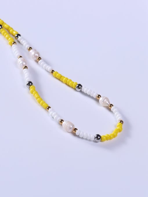 BYG Beads Stainless steel Freshwater Pearl Multi Color Minimalist Beaded Necklace 1