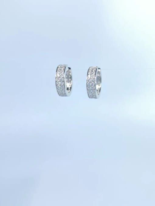 YUEFAN 925 Sterling Silver Cubic Zirconia White Minimalist Clip Earring 1