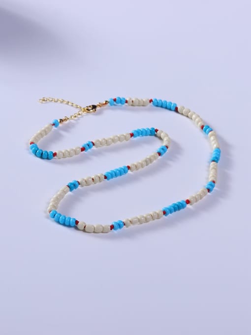 BYG Beads Stainless steel Bead Multi Color Minimalist Beaded Necklace 0