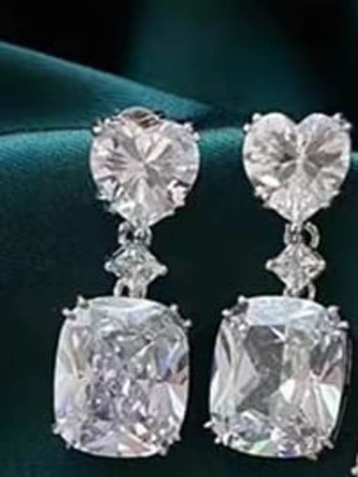 YUEFAN 925 Sterling Silver High Carbon Diamond White Minimalist Earring 2