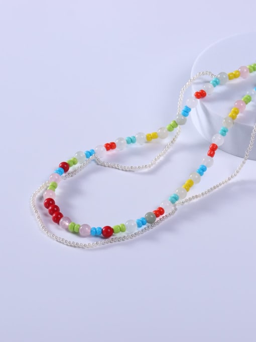 BYG Beads Stainless steel Shell Multi Color Minimalist Beaded Necklace 2