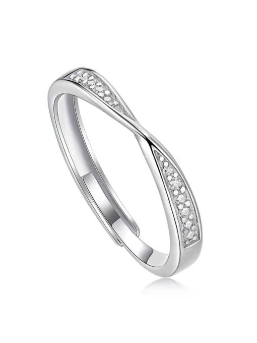 Jane Stone 925 Sterling Silver Moissanite White Minimalist Couple Ring 1
