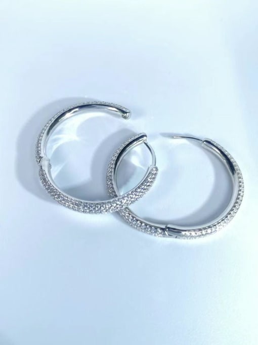 YUEFAN 925 Sterling Silver Cubic Zirconia White Minimalist Cluster Earring 1