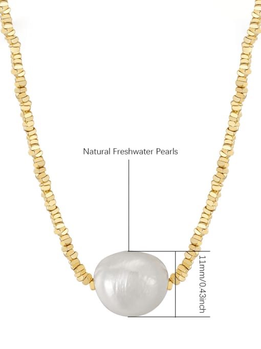 BYG Beads 925 Sterling Silver Freshwater Pearl White Tila Bead Round Minimalist Cuban Necklace 4