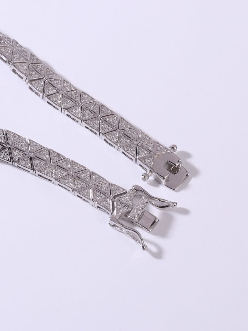 YUEFAN 925 Sterling Silver Cubic Zirconia White Minimalist Tennis Bracelet 2