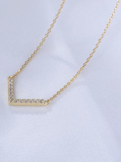 Yellow 925 Sterling Silver Cubic Zirconia White Minimalist Link Necklace