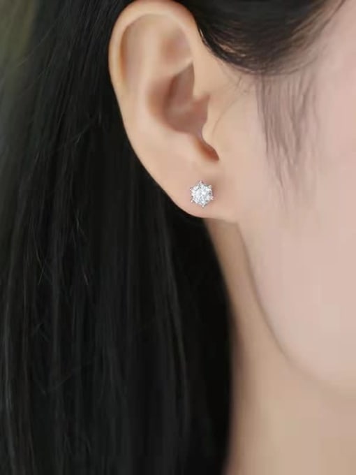 Jane Stone Moissanite White Minimalist Stud Earring 5