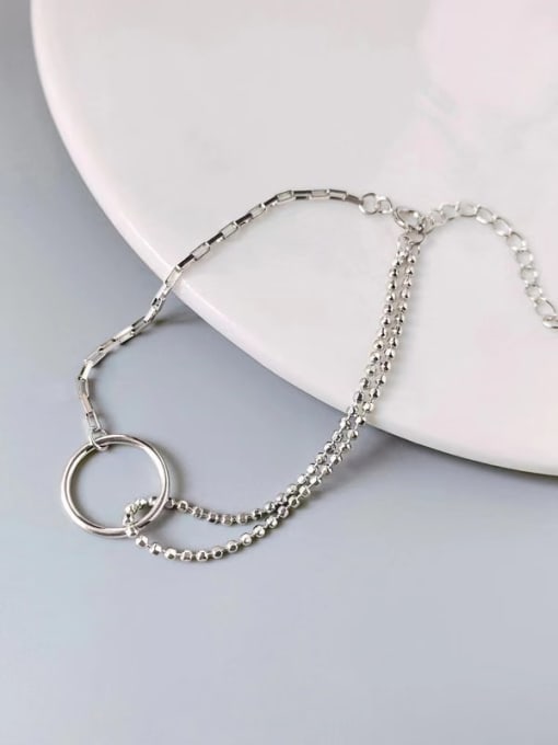 White 20+5cm 925 Sterling Silver Minimalist Chain