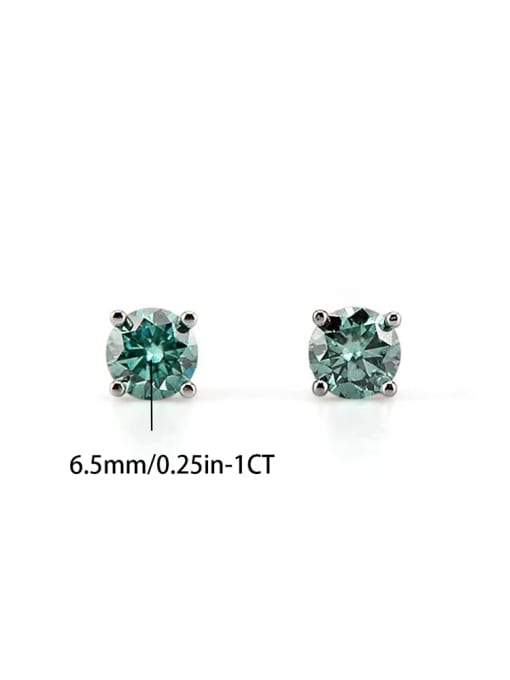 Jane Stone 925 Sterling Silver Moissanite Multi Color Minimalist Stud Earring 2