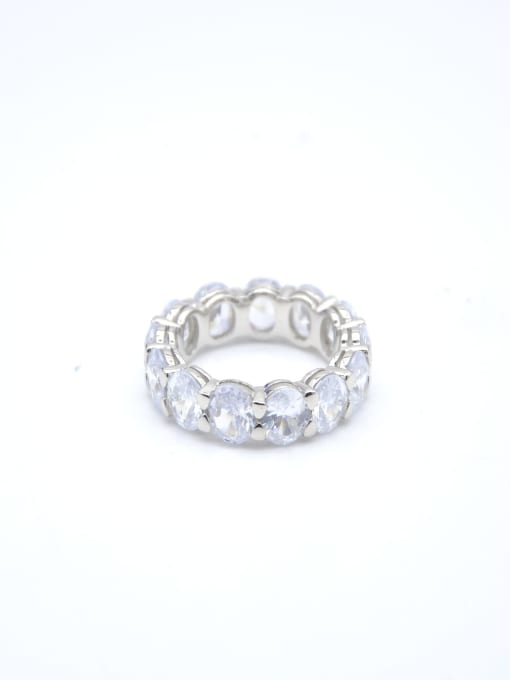 White 925 Sterling Silver Cubic Zirconia White Band Ring