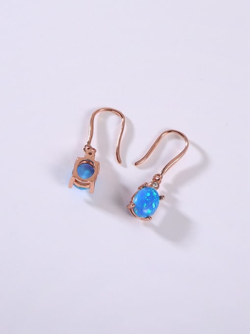 OPAL 925 Sterling Silver Synthetic Opal Multi Color Minimalist Hook Earring 1