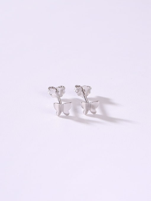 White 925 Sterling Silver Minimalist Stud Earring