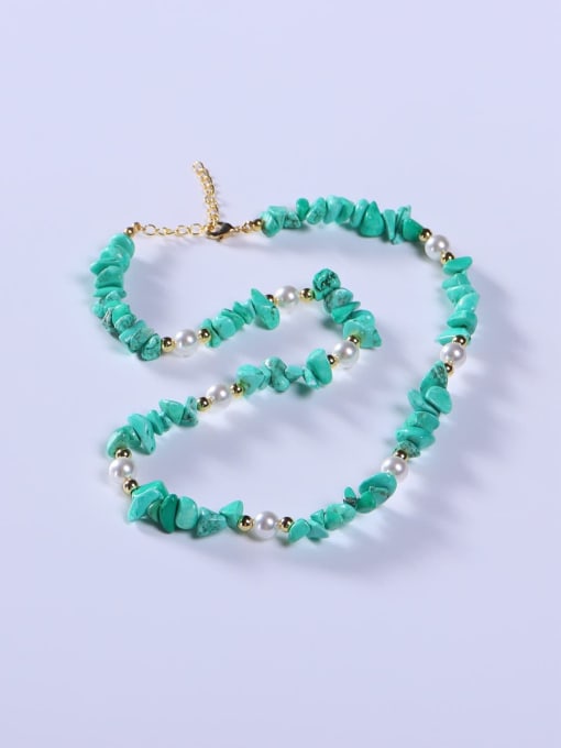 Multi Stainless steel Turquoise Multi Color Minimalist Beaded Necklace