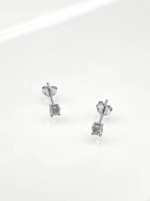 YUEFAN 925 Sterling Silver Cubic Zirconia Black Minimalist Stud Earring 2