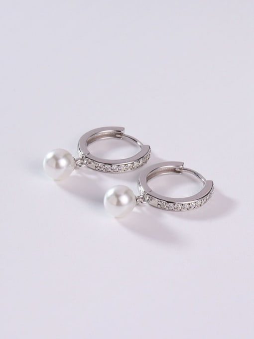 YUEFAN 925 Sterling Silver Cubic Zirconia White Minimalist Drop Earring 1