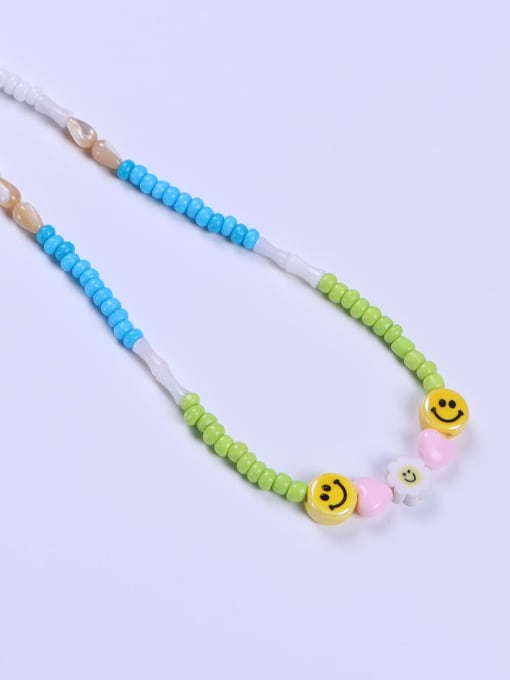 BYG Beads Stainless steel Porcelain Multi Color Glass beads Minimalist Lariat Necklace 1