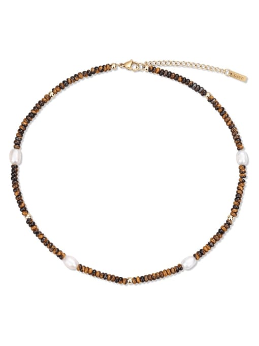 BYG Beads Brass Crystal Irregular Minimalist Cuban Necklace 0