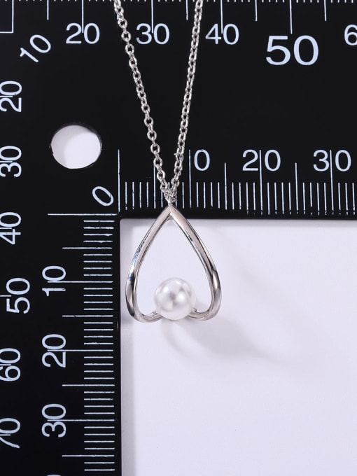 YUEFAN 925 Sterling Silver Imitation Pearl White Minimalist Lariat Necklace 3