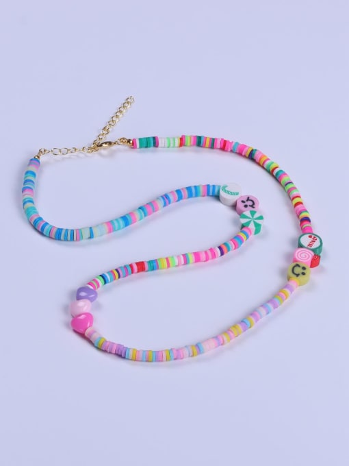 BYG Beads Stainless steel Glass beads Multi Color Minimalist Lariat Necklace