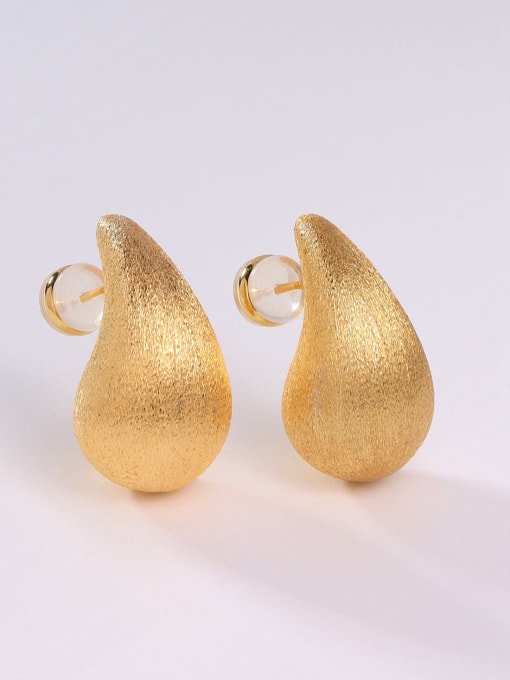 Yellow15*25 Brass Minimalist Stud Earring