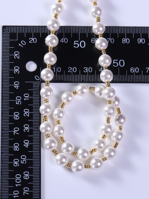 BYG Beads Stainless steel Freshwater Pearl White Minimalist Beaded Necklace 3