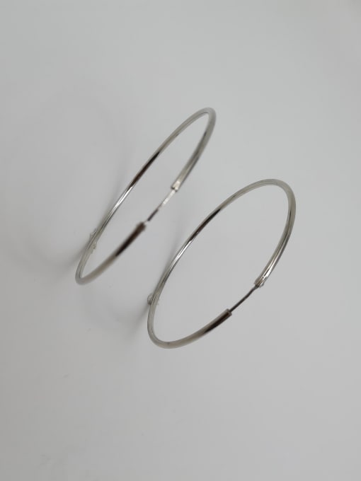 White 925 Sterling Silver Minimalist Hoop Earring
