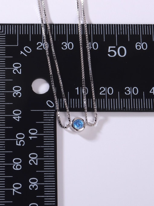 YUEFAN 925 Sterling Silver Cubic Zirconia Blue Minimalist Adjustable Bracelet 3
