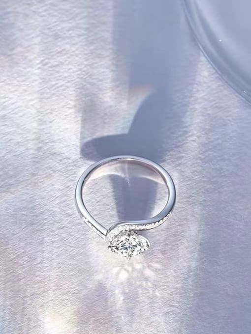 Jane Stone 925 Sterling Silver Moissanite White Minimalist Engagement Ring 1