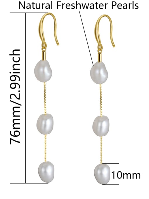 BYG Beads 925 Sterling Silver Freshwater Pearl White Tila Bead Oval Minimalist Drop Earring 3