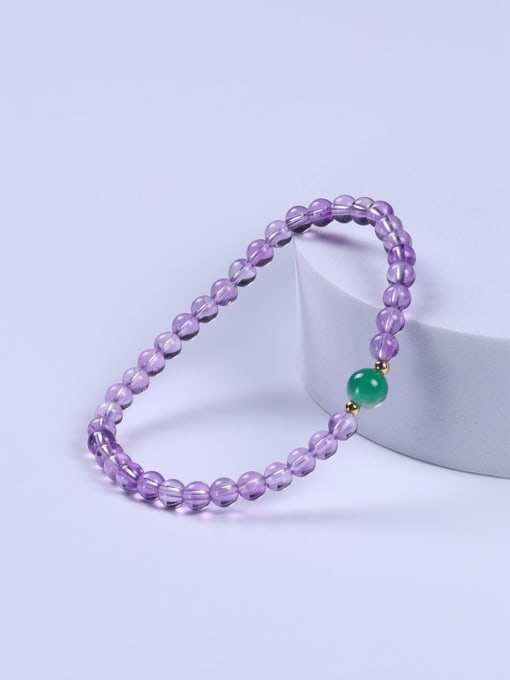 Purple Amethyst Multi Color Minimalist Handmade Beaded Bracelet