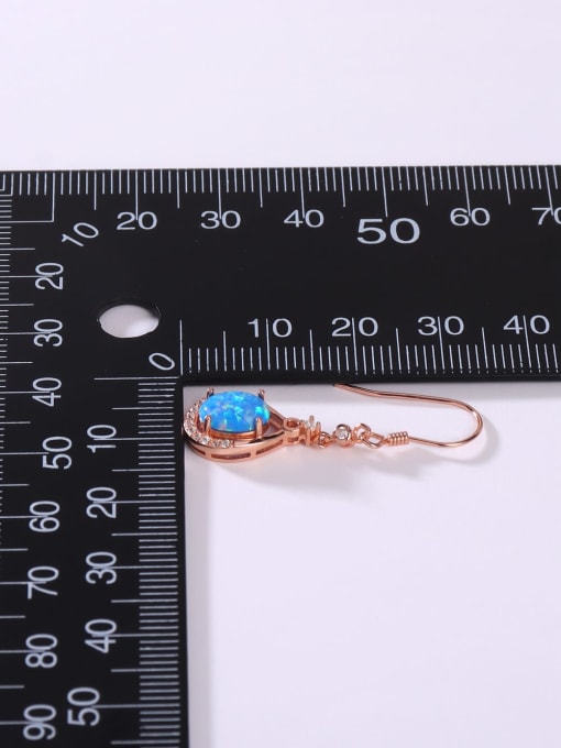 OPAL 925 Sterling Silver Synthetic Opal Multi Color Minimalist Hook Earring 4
