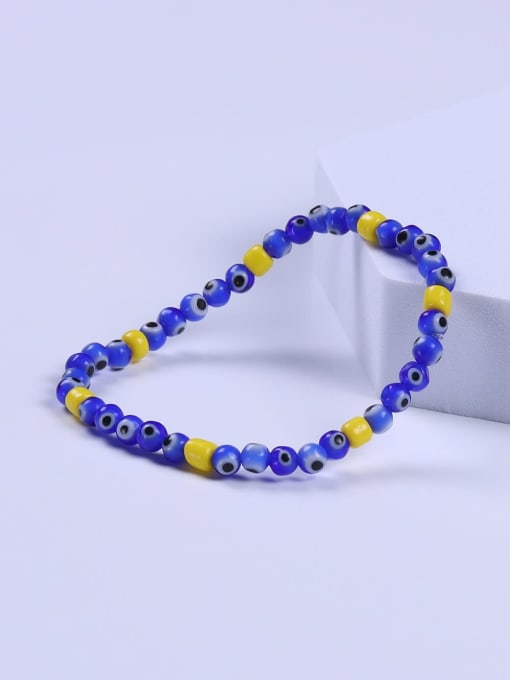 BYG Beads Millefiori Glass Multi Color Minimalist Handmade Beaded Bracelet 2