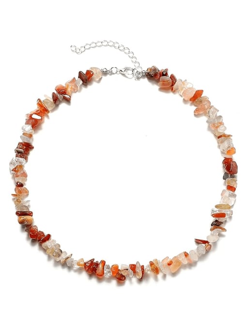 Color Brass Crystal Irregular Minimalist Cuban Necklace