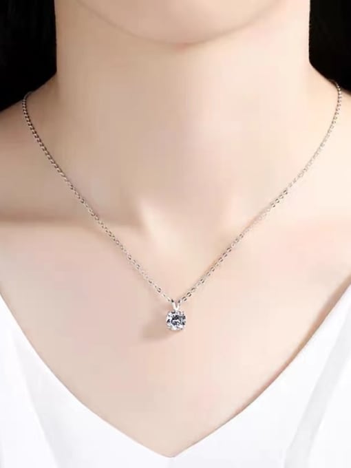 YUEFAN 925 Sterling Silver Cubic Zirconia White Minimalist Lariat Necklace 1