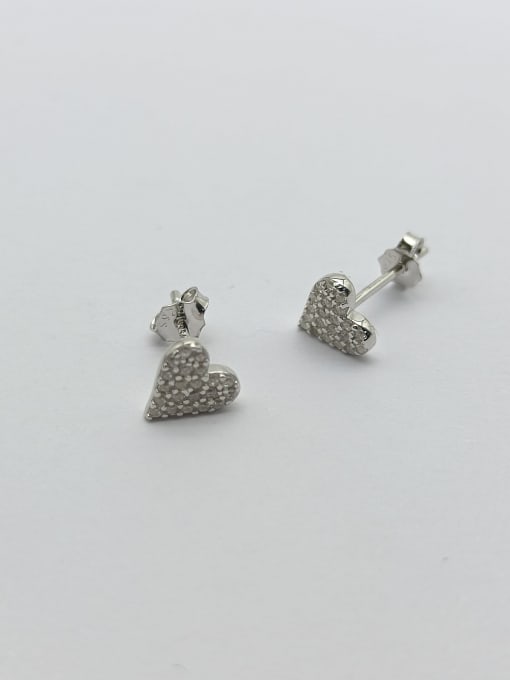 YUEFAN 925 Sterling Silver Cubic Zirconia White Minimalist Stud Earring