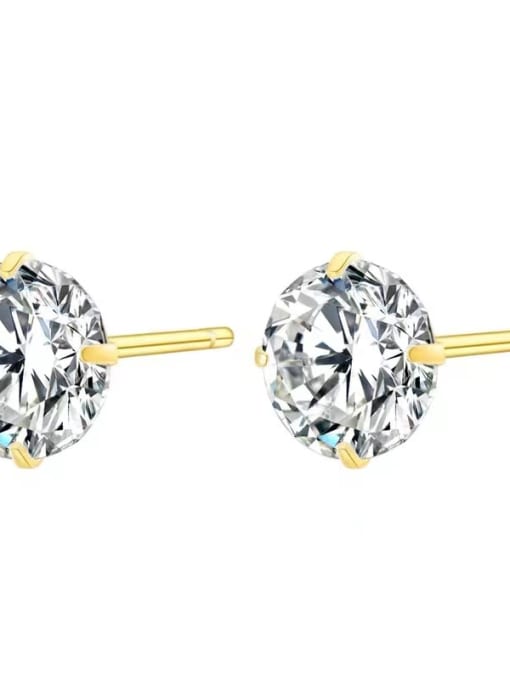 Yellow 0.5ct + 0.5ct 925 Sterling Silver Moissanite White Minimalist Stud Earring