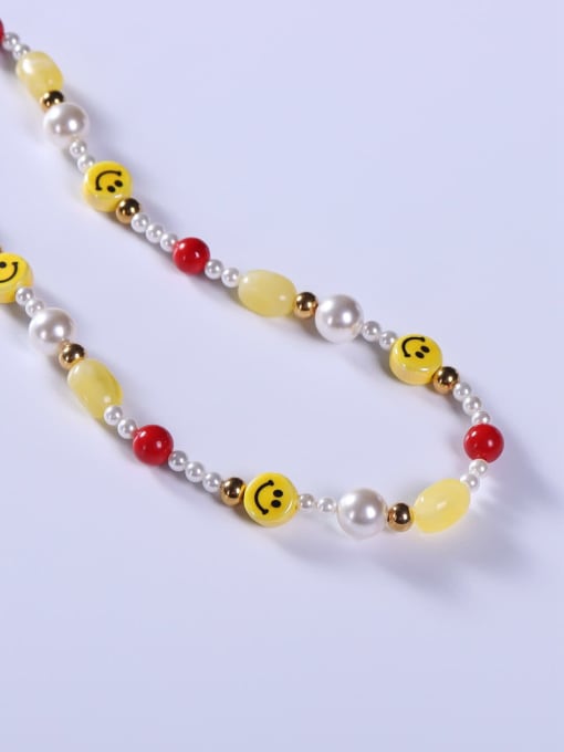 Multi Stainless steel Shell Multi Color Minimalist Beaded Necklace