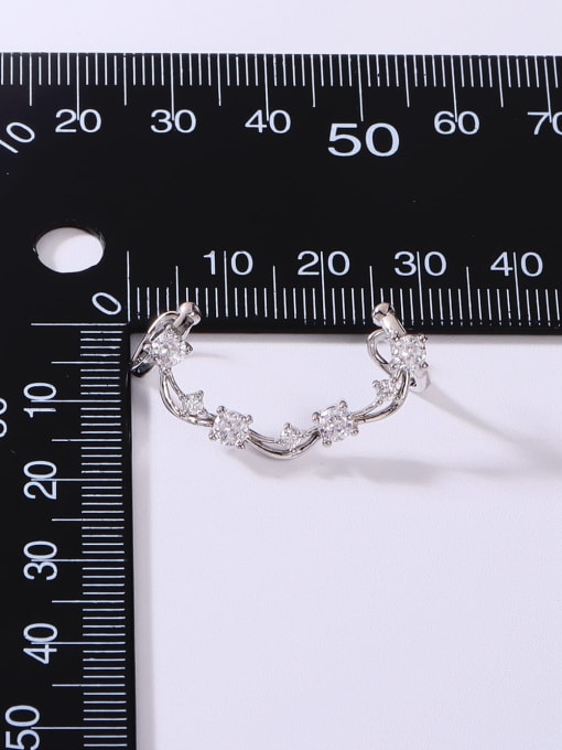 YUEFAN 925 Sterling Silver Cubic Zirconia White Minimalist Clip Earring 3